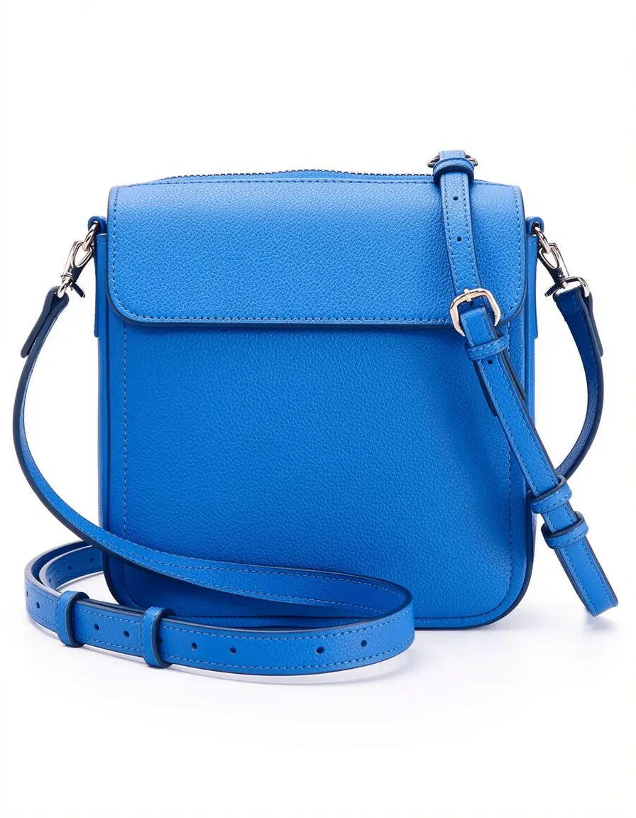 Blaue Crossbody Handtasche Damen Leder kompakt