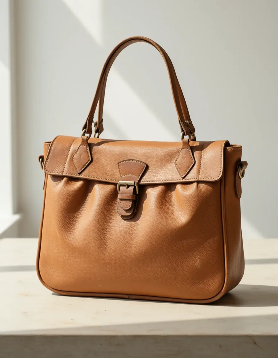Vintage Lederumhängetasche in Tan für Herren