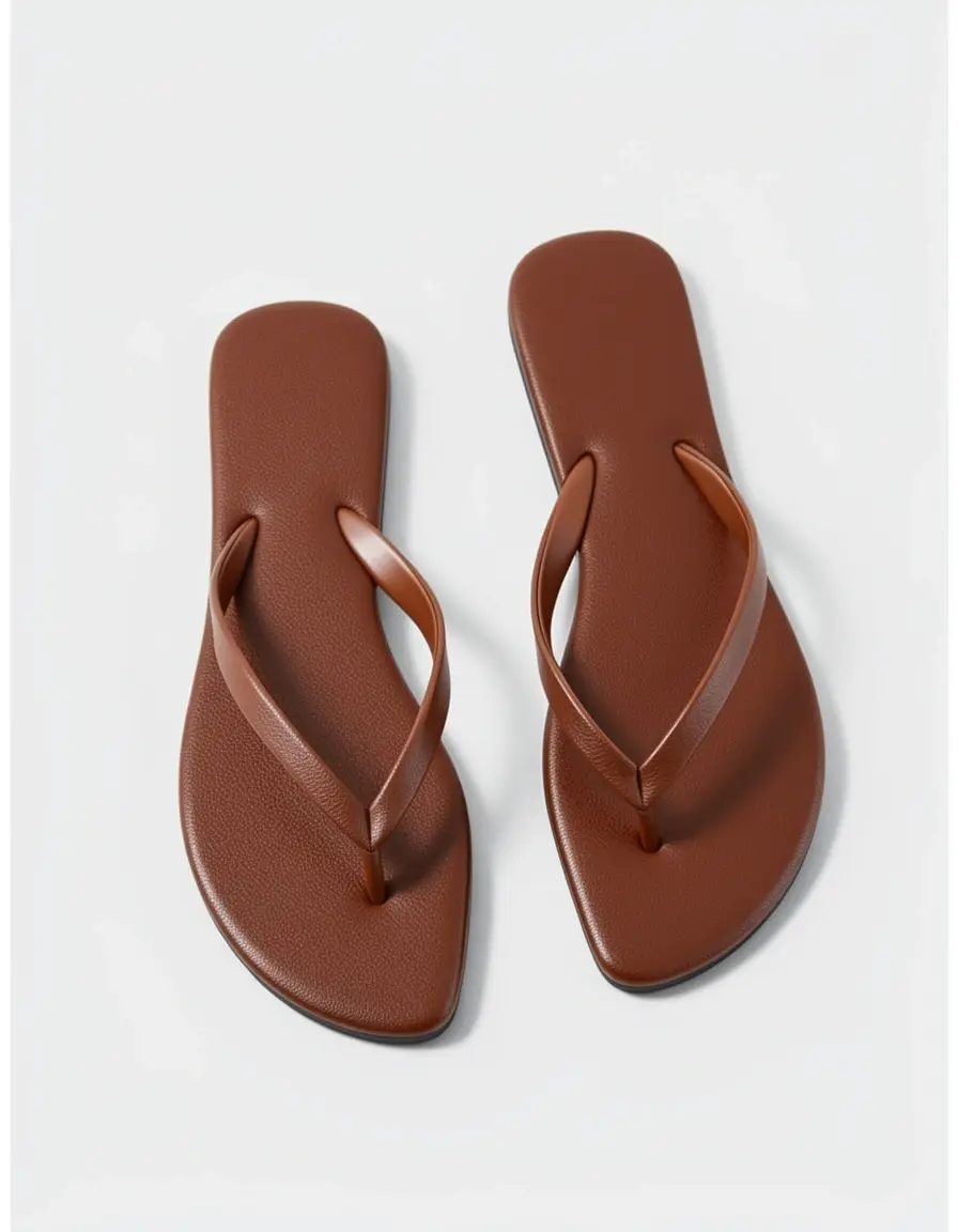 Braune herren sandalen leder flip flops hochwertig