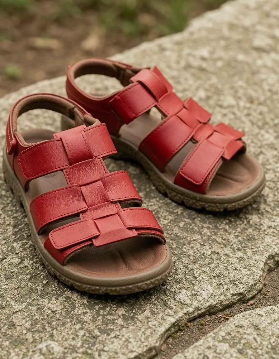 Rote Leder Wandersandalen für Herren Outdoor