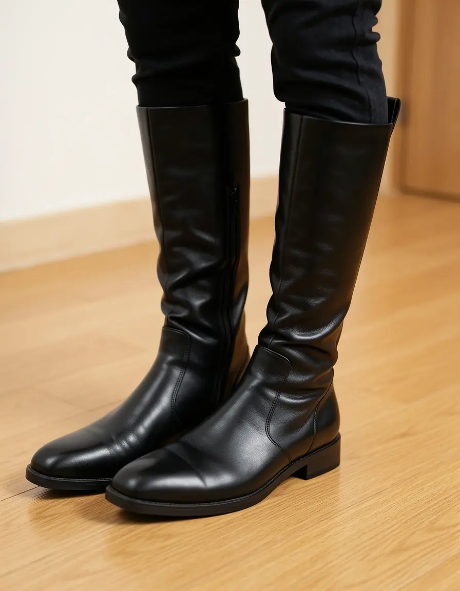 Schwarze herren stiefel leder Dress Boots für feine Anlässe