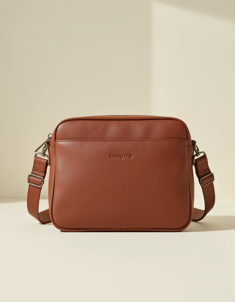 Elegante Herren Umhängetasche Leder braun verstellbar
