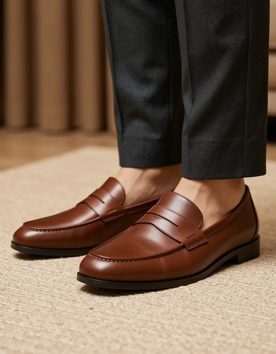 Braune Leder Loafers für Herren im klassischen Design
