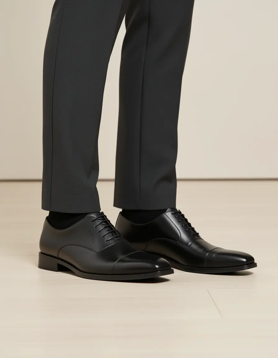 Schwarze Leder Oxfords Business Schuhe