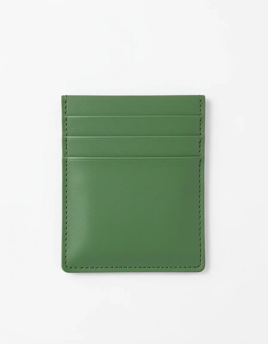 Minimalistischer grüner Leder Kartenhalter für Damen