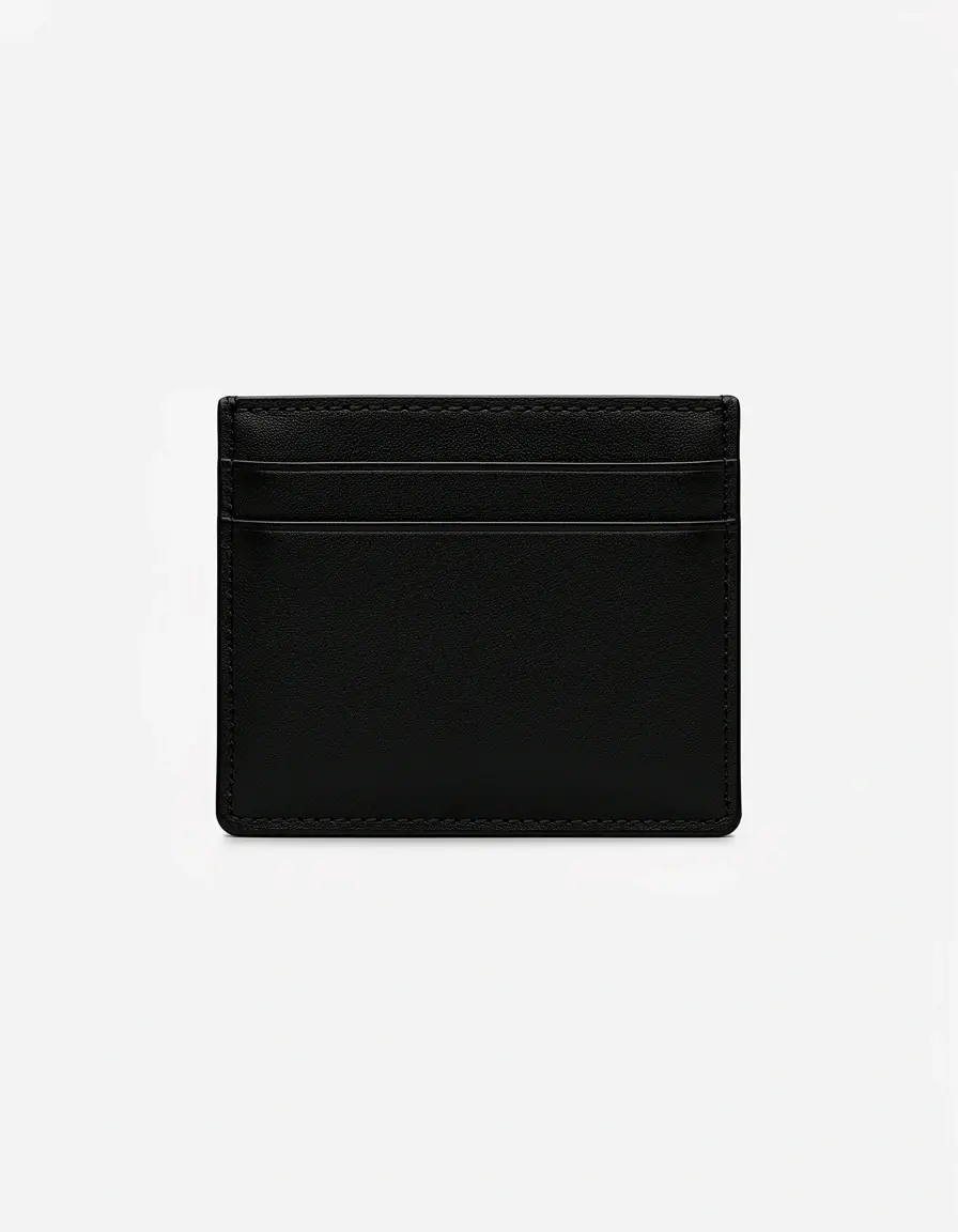 Minimalistisches schwarzes Leder Kartenetui