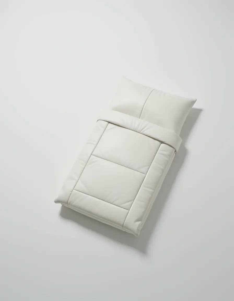 Minimalistisches weißes Leder Schlafsofa