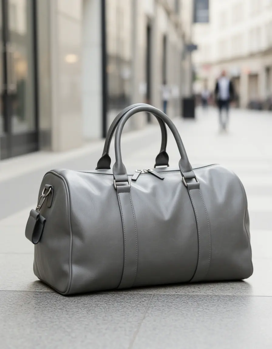 Graue Ledertasche Herren Duffel Bag für Reisen