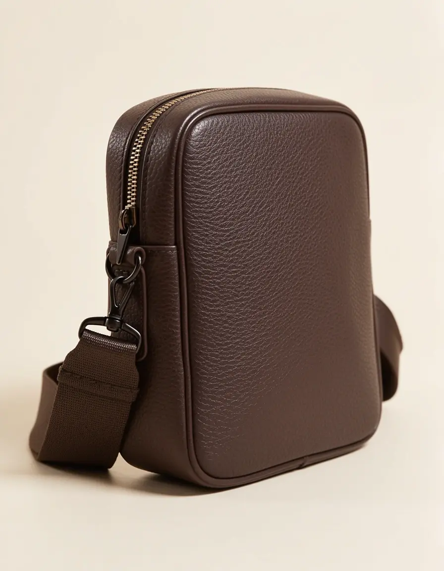 Dunkelbraune Ledertasche Herren Crossbody Bag