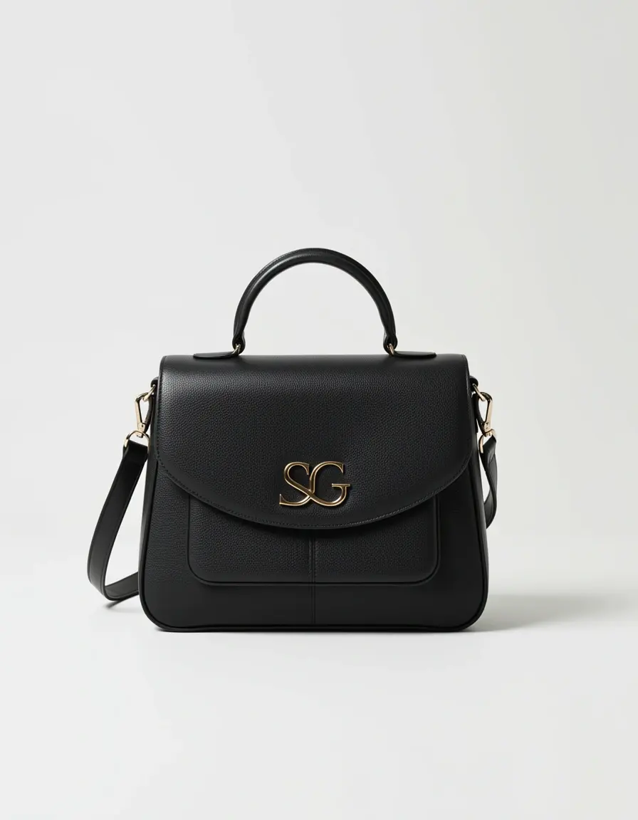 Elegante schwarze Ledertasche für Damen aus hochwertigem Glattleder