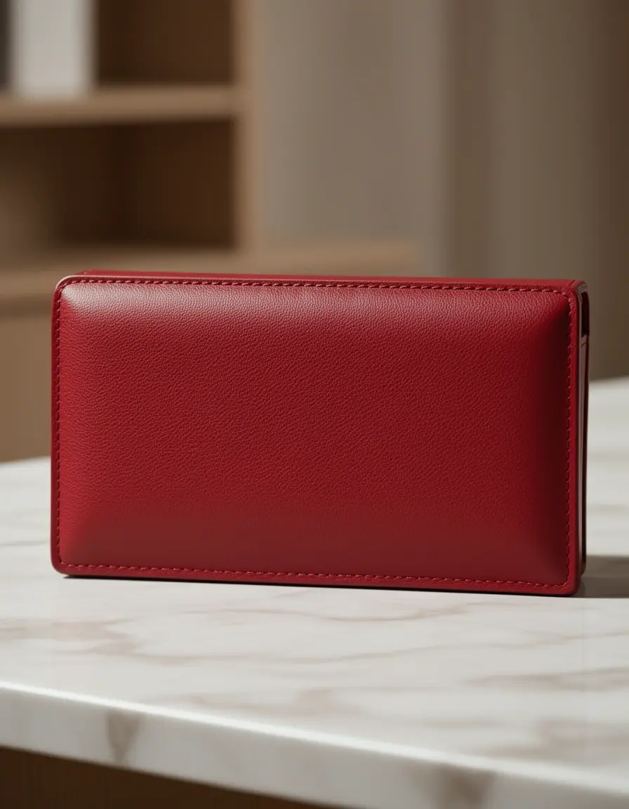 Rotes Designer Lederportemonnaie für Damen luxuriöser Stil