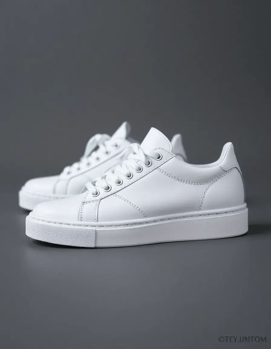 Minimalistische weiße Damen Sneaker Leder