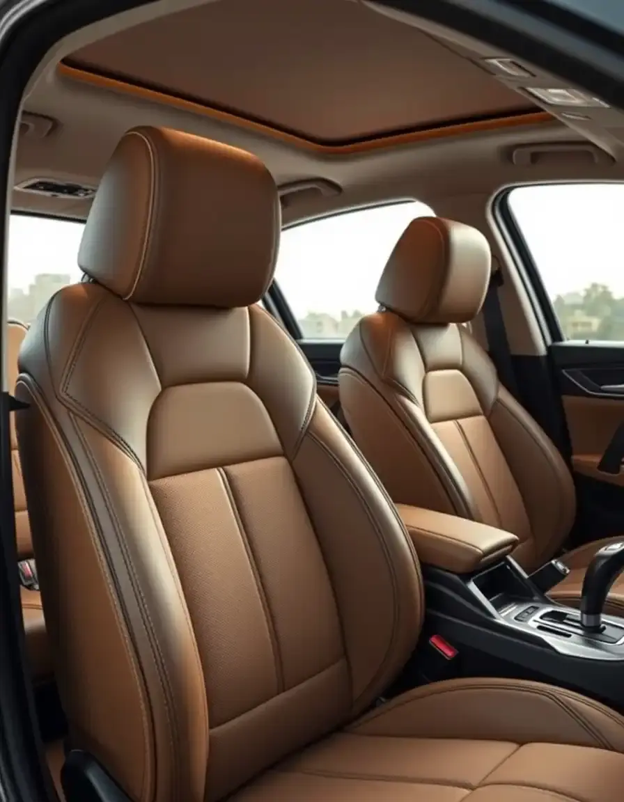 Luxuriöser Alcantara Autositzbezug in Schwarz