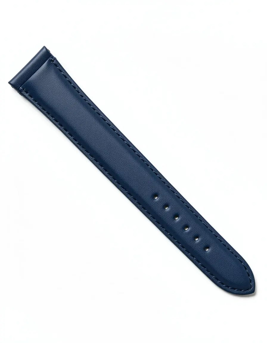Gepolstertes dunkelblaues Uhrenarmband aus Leder