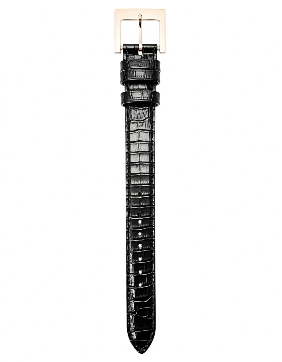 Schwarzes Lederarmband mit eleganter Alligator-Prägung