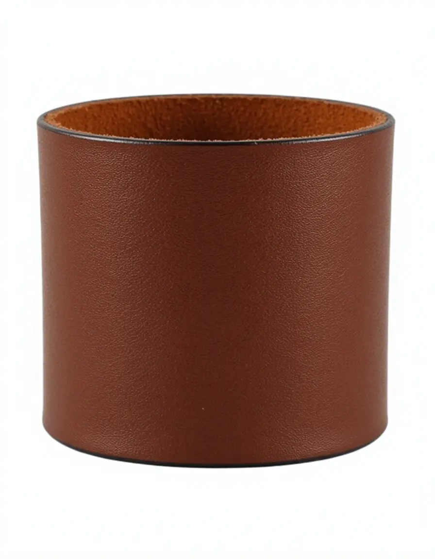 Breites braunes Manschetten-Uhrenarmband aus robustem Leder