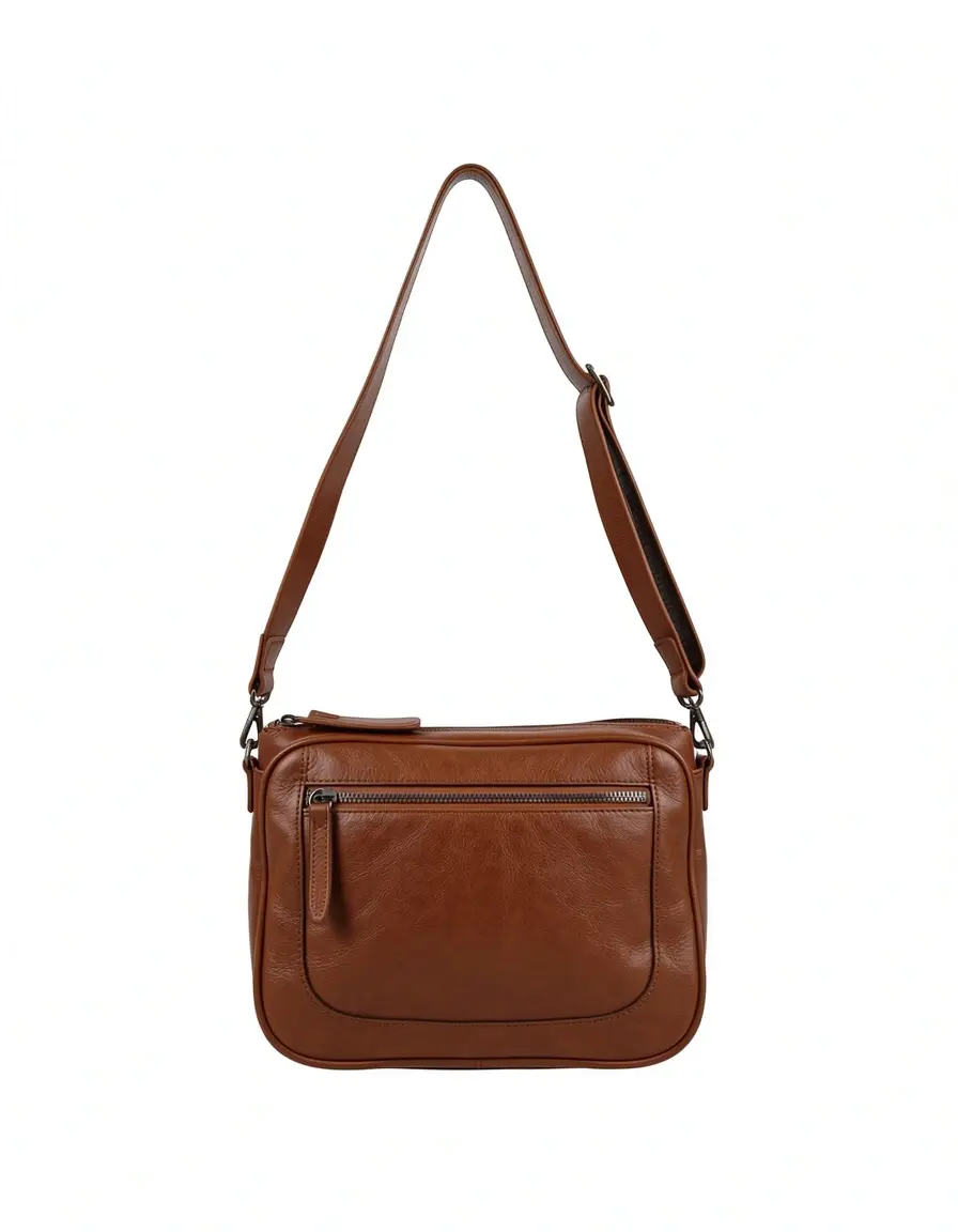 Braune Leder Sling Bag für Herren und Damen