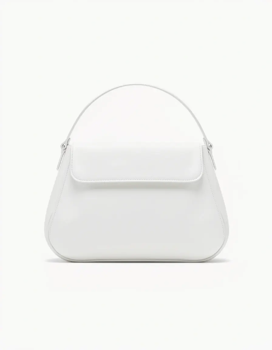 Weiße minimalistische Umhängetasche Leder
