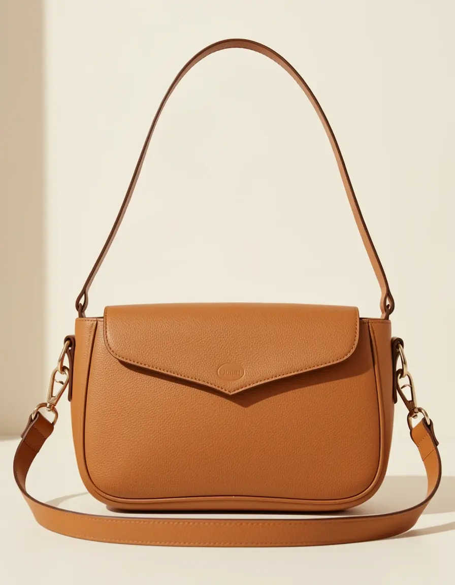 Hellbraune Leder Schultertasche für Herren im Vintage Design