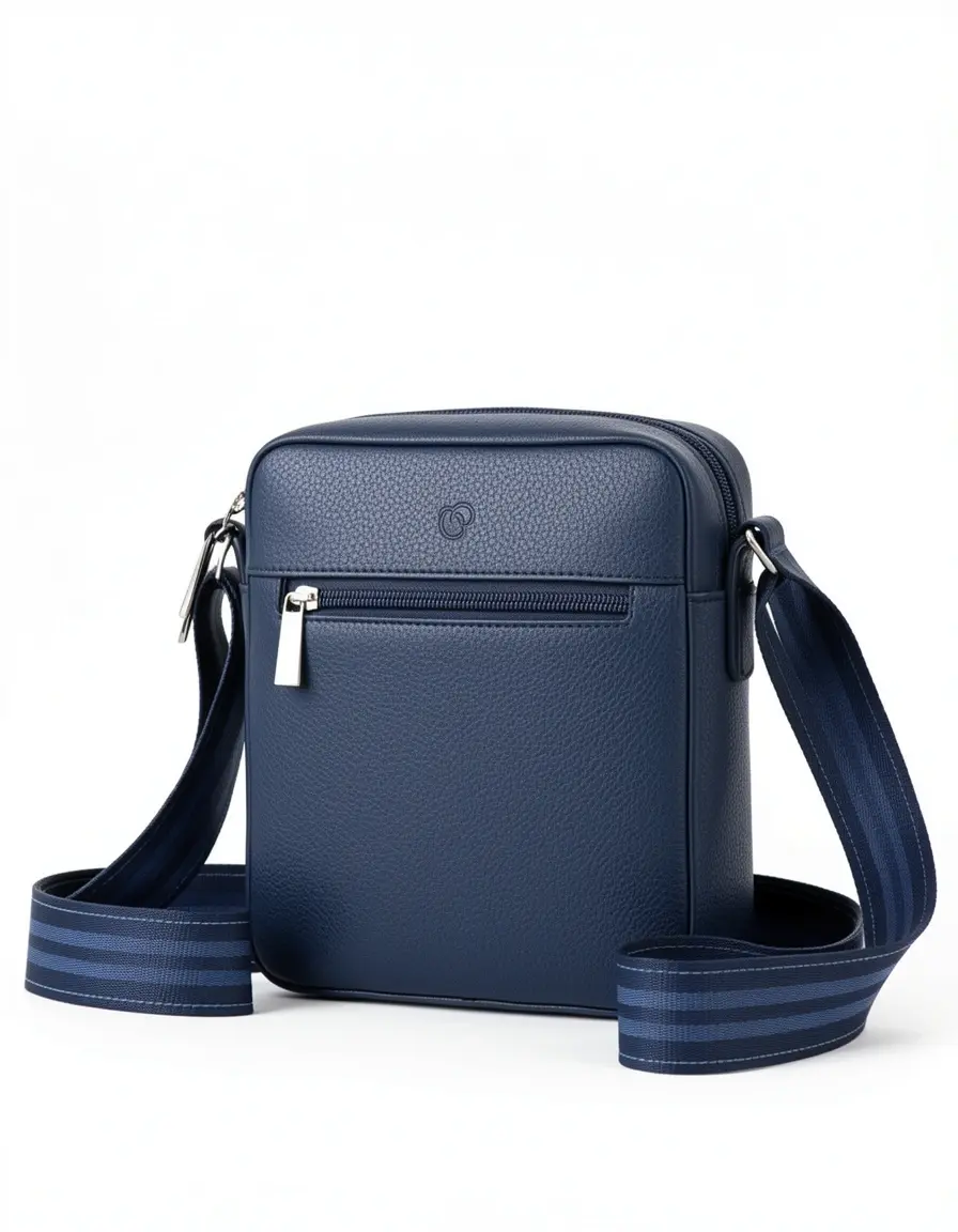Dunkelblaue Leder Reisetasche Crossbody für Herren