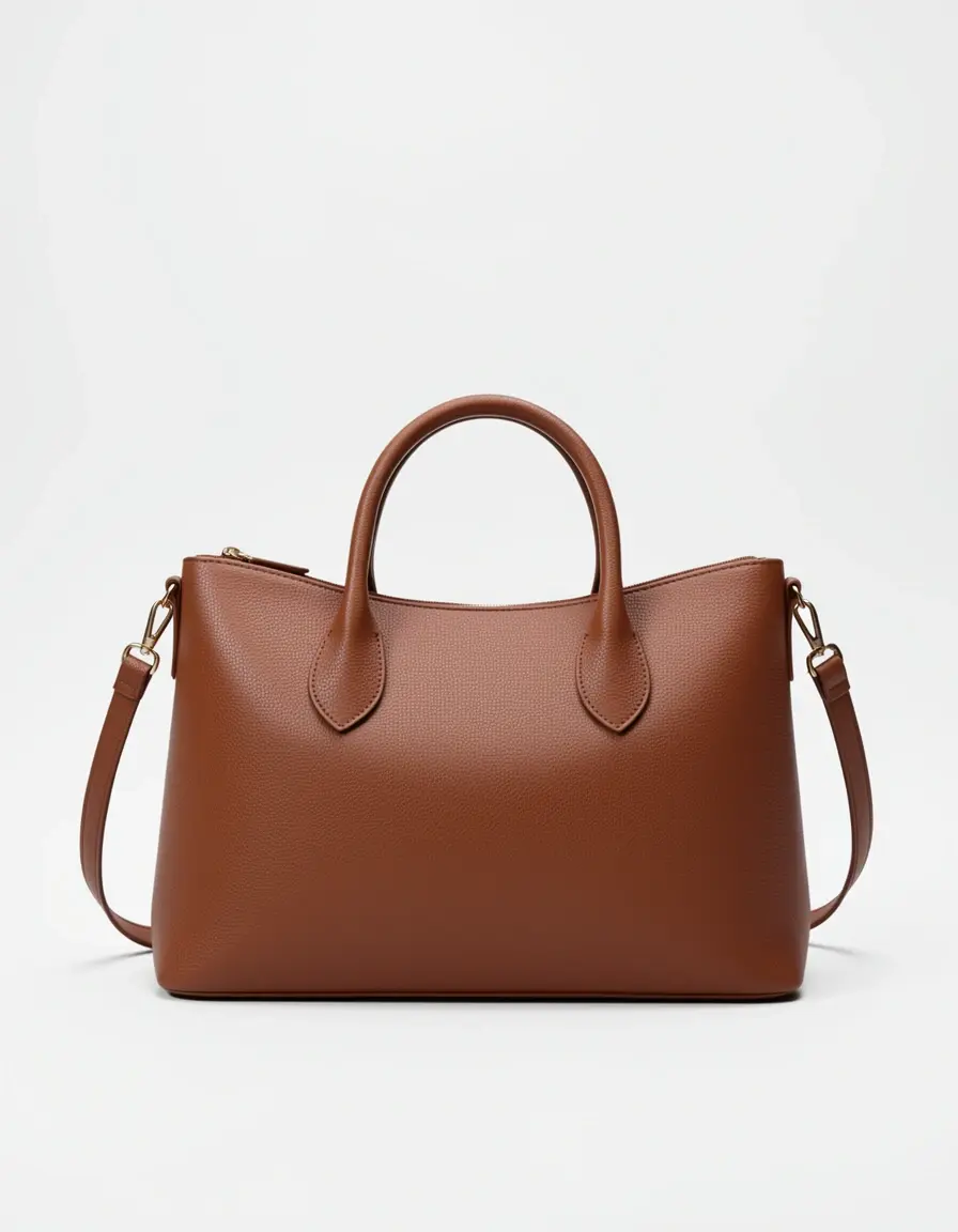 Elegante braune PU Leder Handtasche für Damen