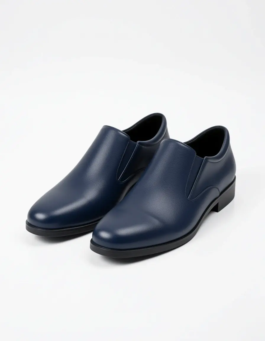 Navy-blaue PU Leder Halbschuhe
