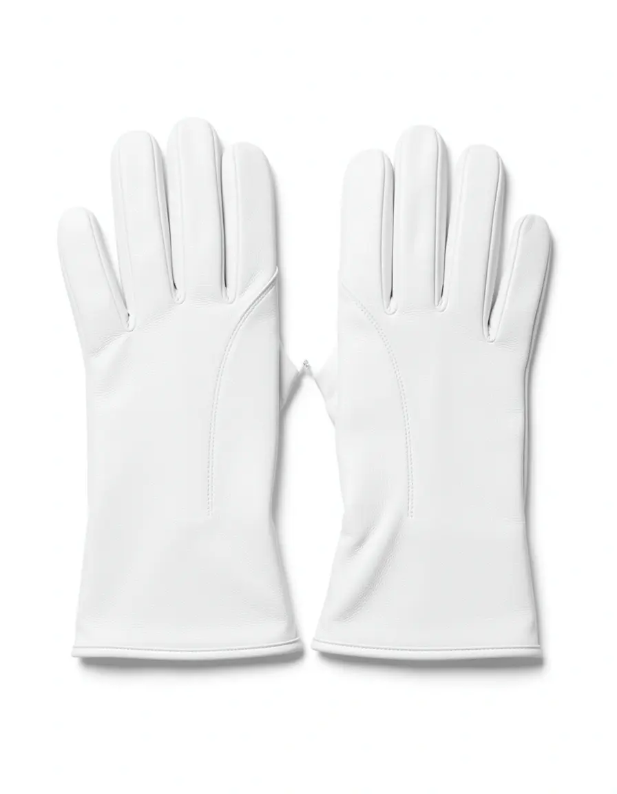 Weiße elegante PU Leder Handschuhe