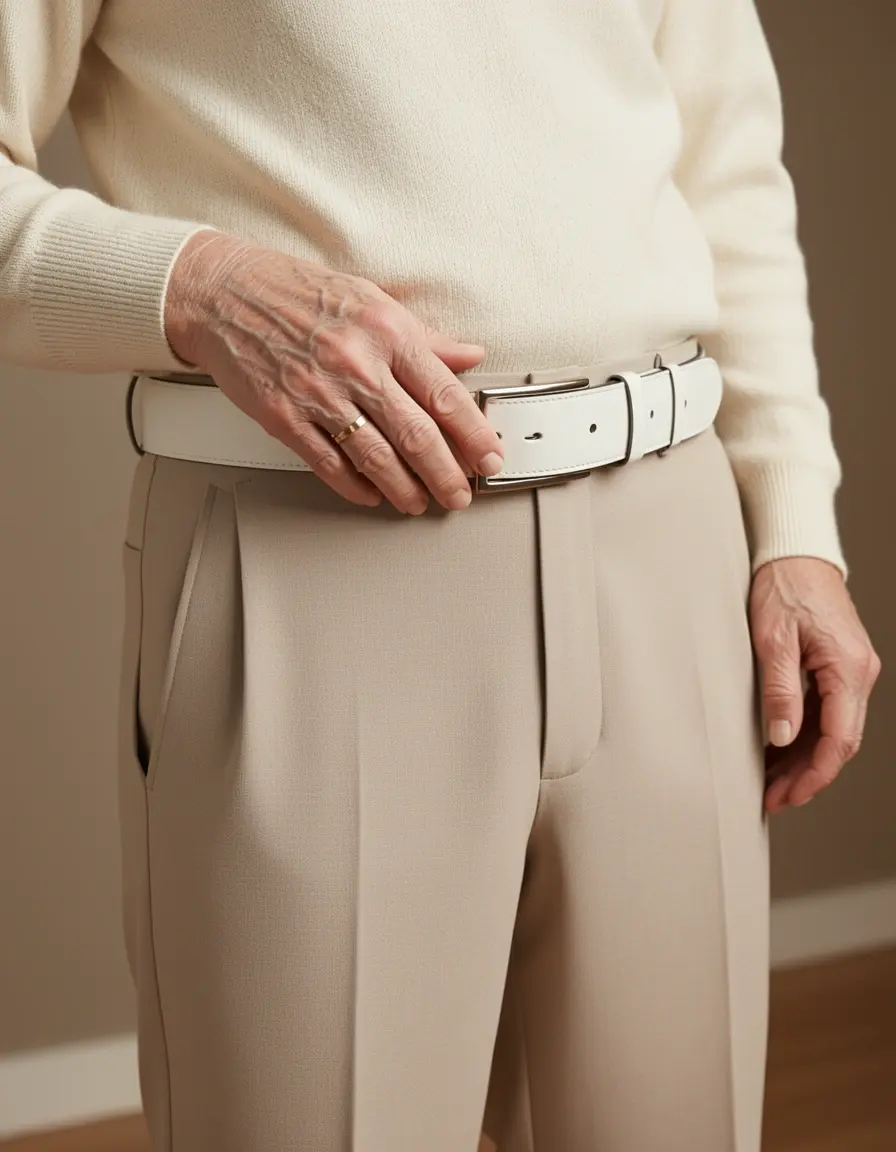 Weißer Ledergürtel für Damen