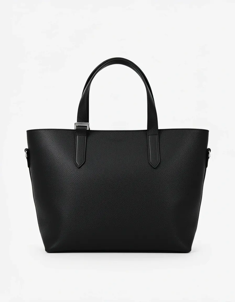 Schwarze Damen Leder Handtasche Tote Design