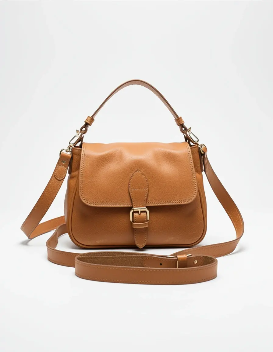 Tan farbene Damen Leder Handtasche Hobo Style