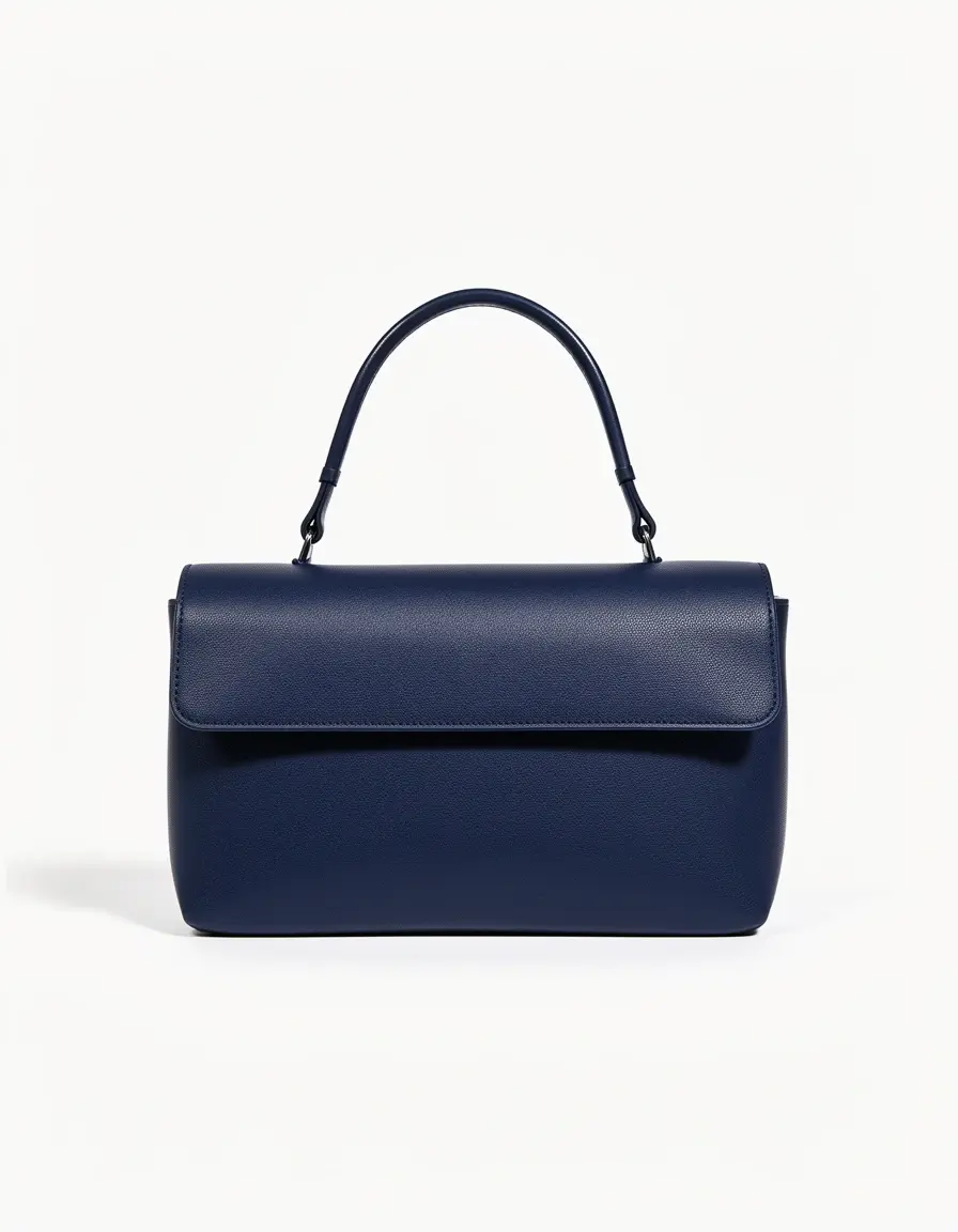 Dunkelblaue Damen Leder Handtasche Clutch