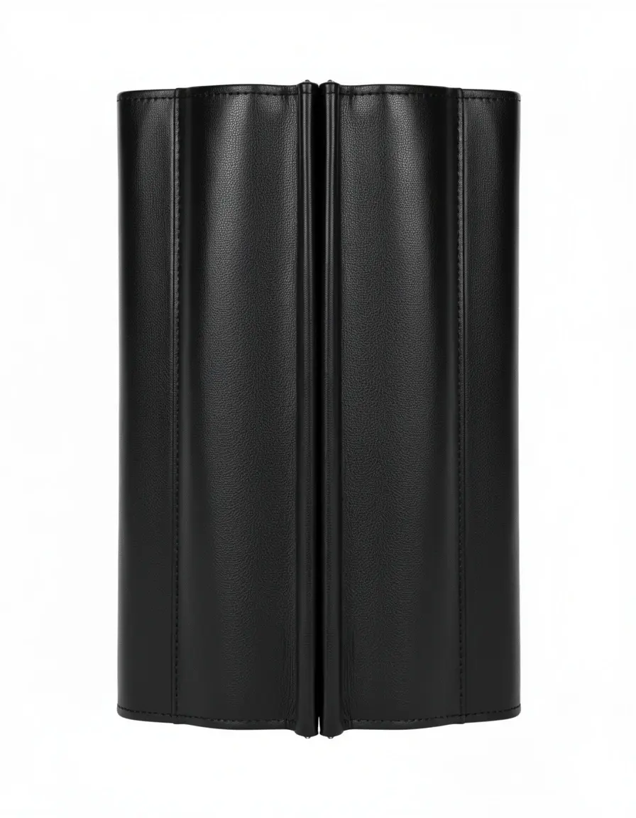 Schwarzes Damen Leder Portemonnaie im Bifold Design
