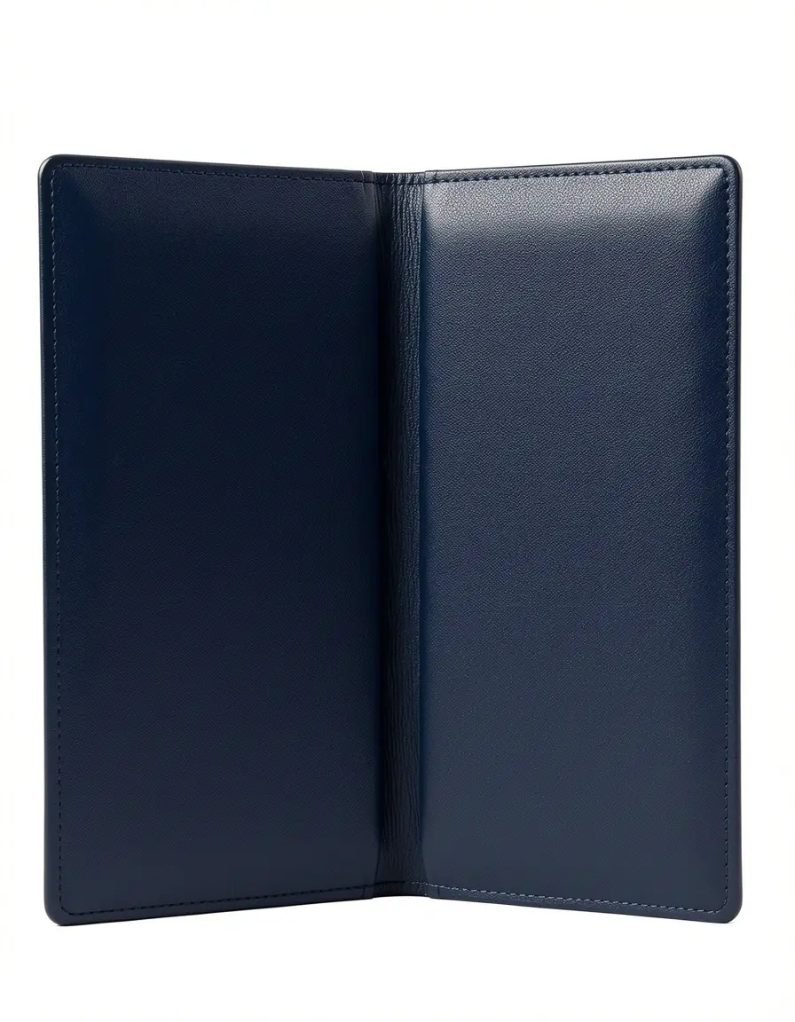 Navy blaues Trifold Damen Leder Portemonnaie