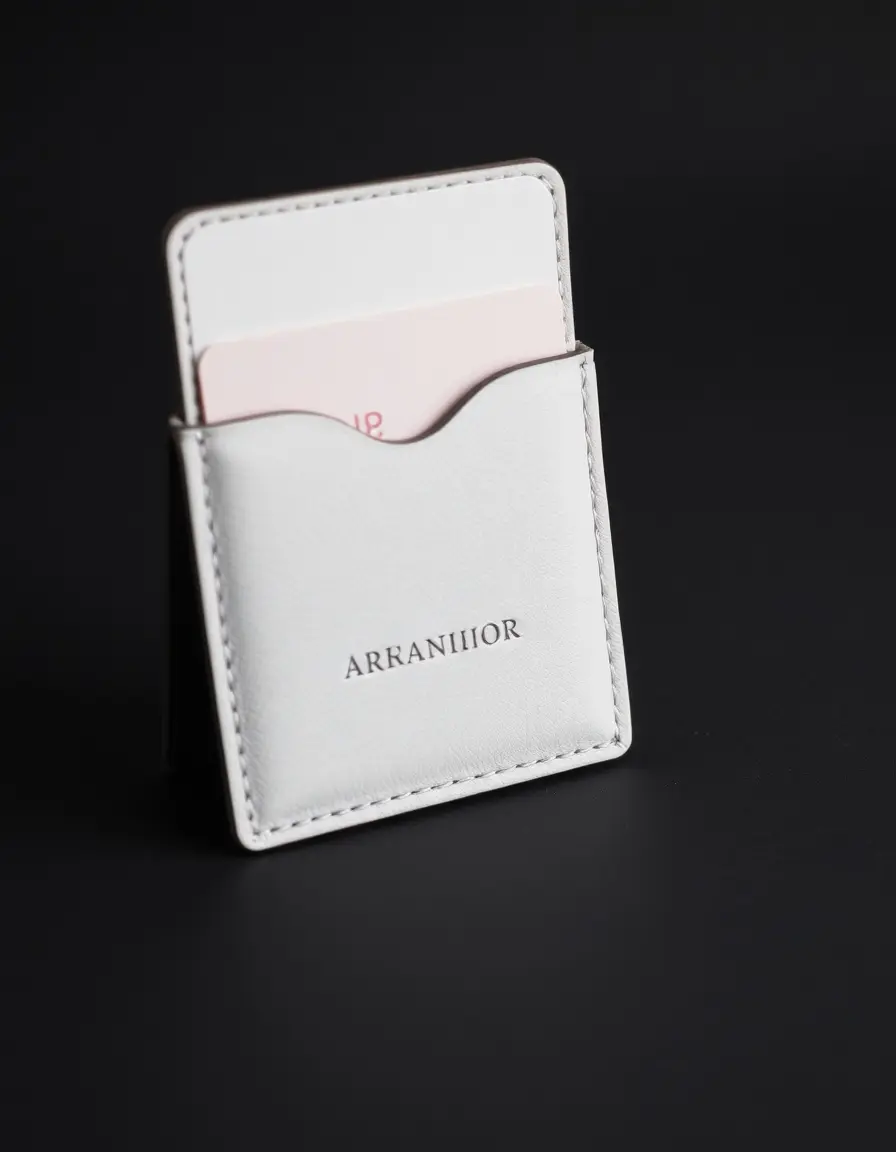 Weißer Leder Kartenhalter für Damen