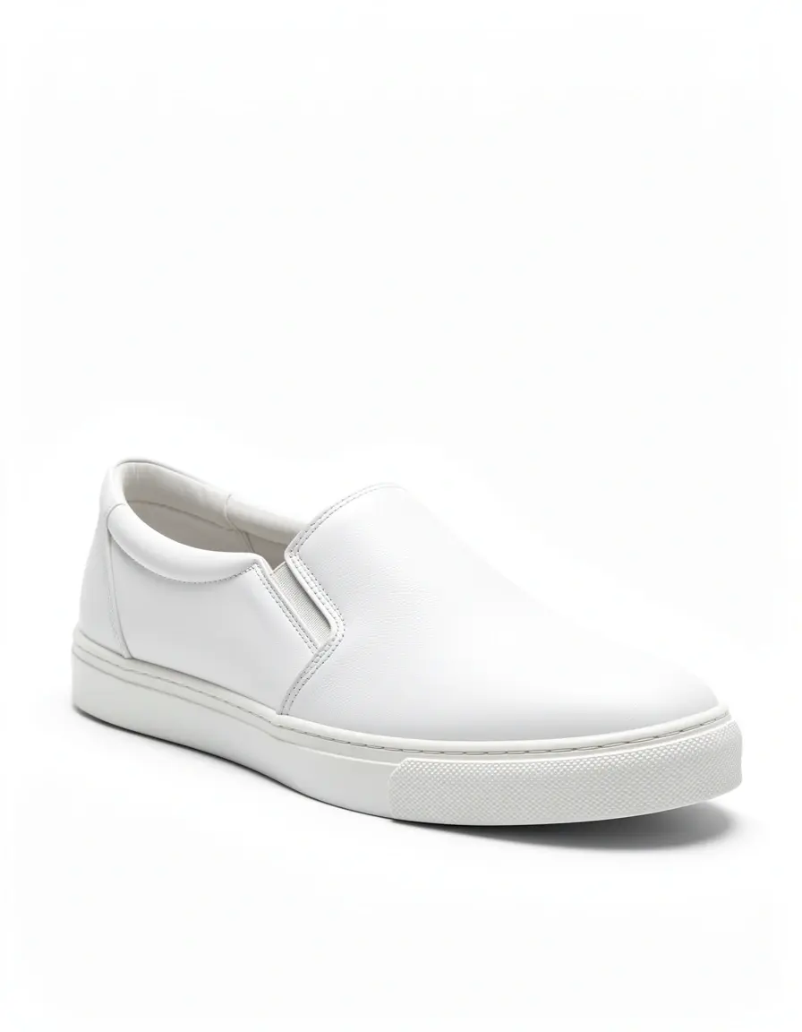 Weißer Slip-on Leder Sneaker Damen bequem