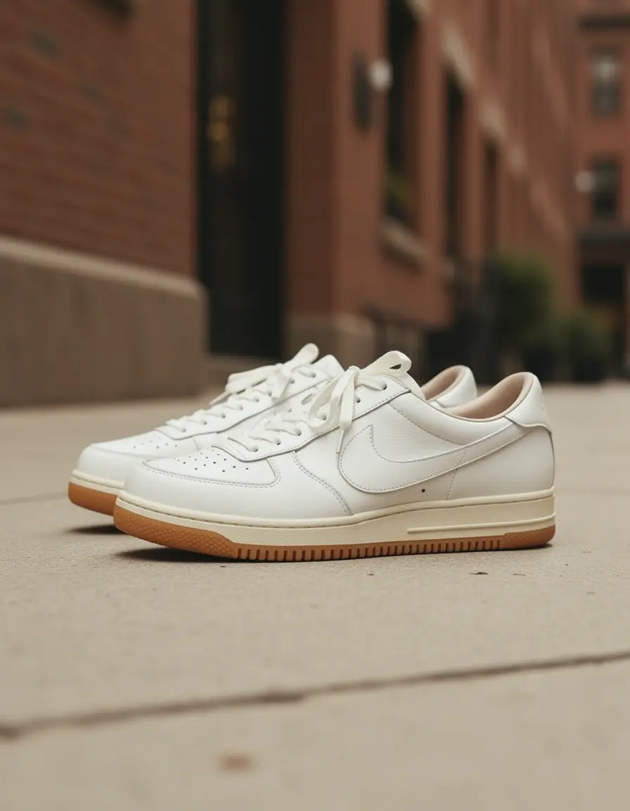 Retro weißer Leder Sneaker Vintage Style