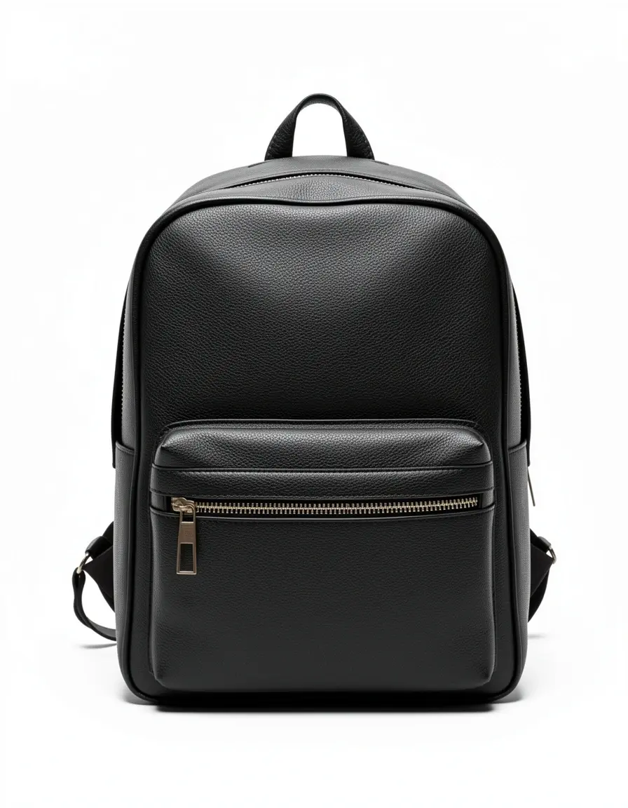 Schwarzer Damen Rucksack Leder Daypack für den Alltag