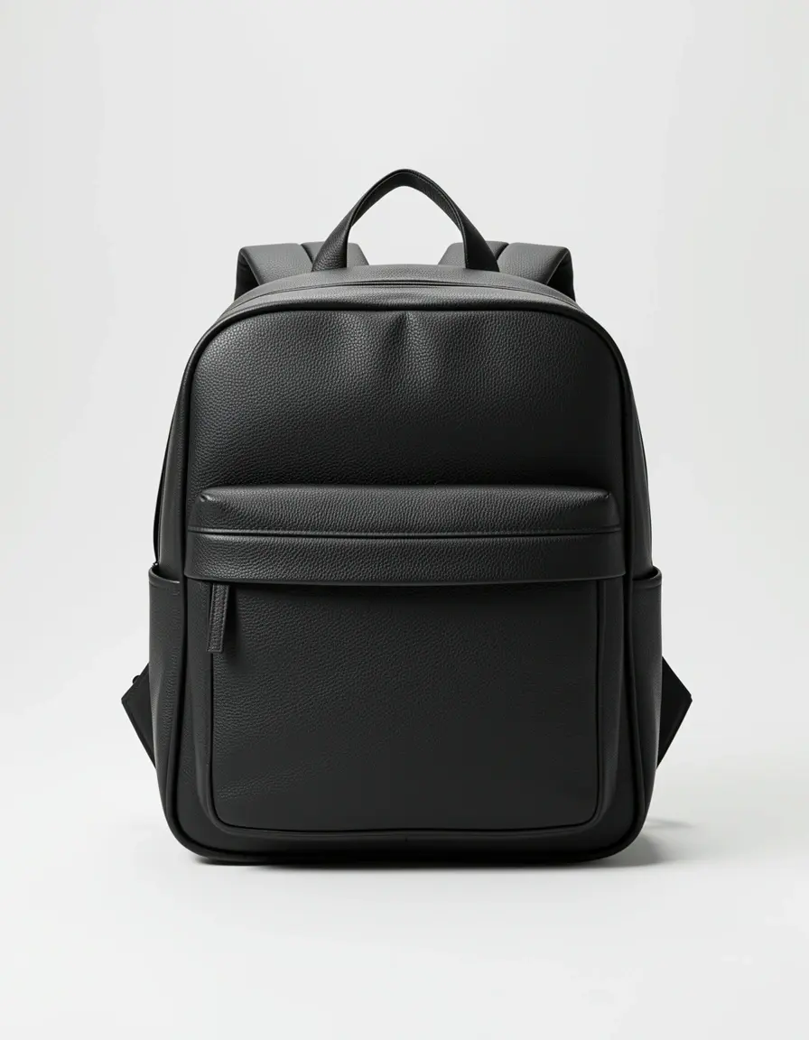 Schwarzer Laptop Lederrucksack für Damen