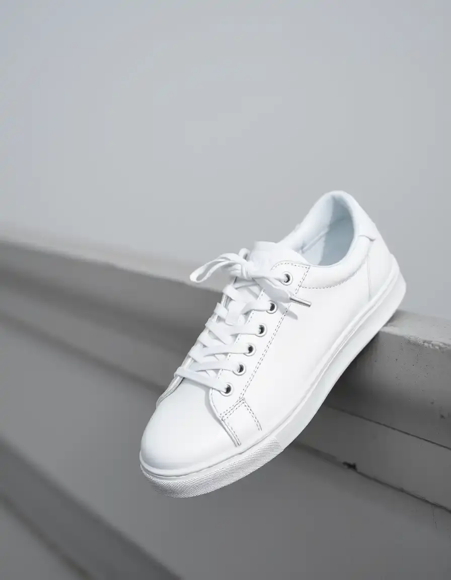 Minimalistischer weißer Damen Ledersneaker Low-Top