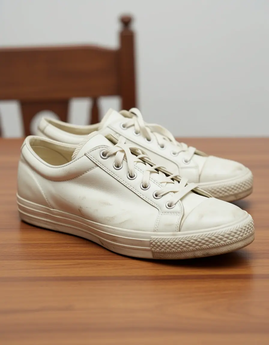 Vintage-Stil weißer Leder Sneaker Damen