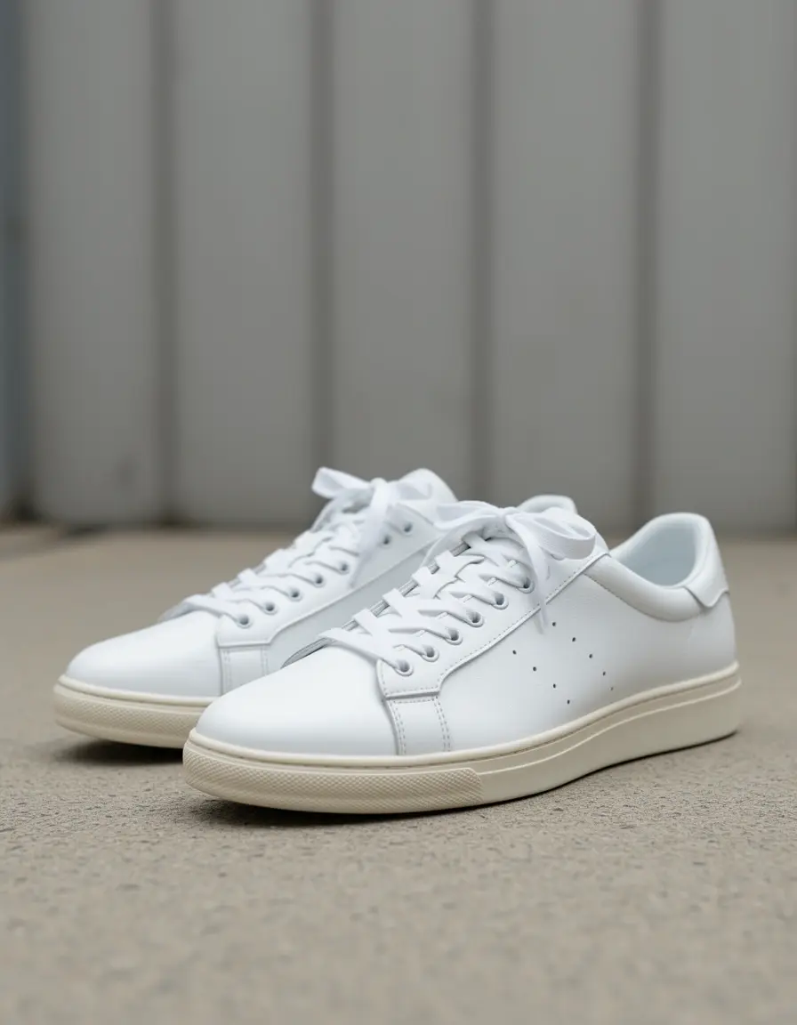 Schlichter weißer Damen Sneaker aus weichem Leder für den Alltag
