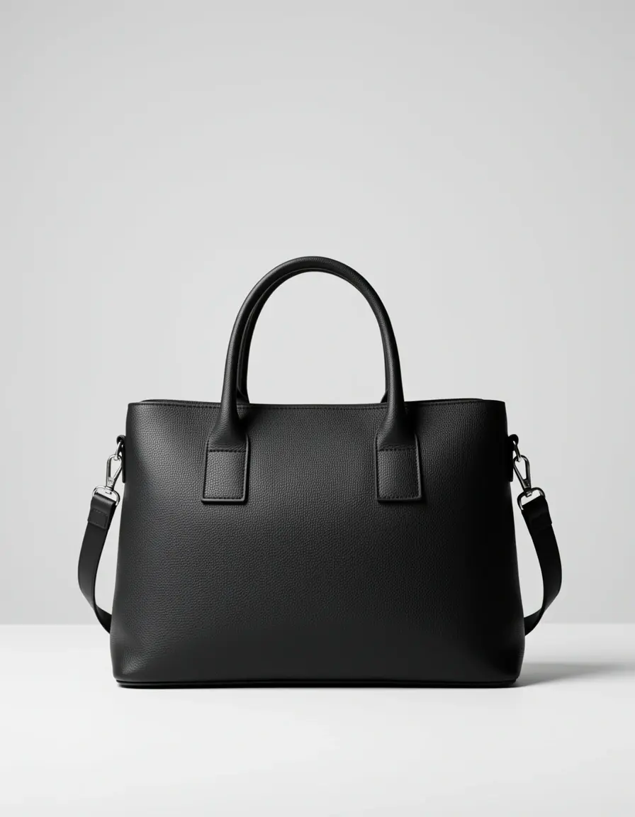 Schwarze Damenhandtasche aus Leder für den täglichen Gebrauch