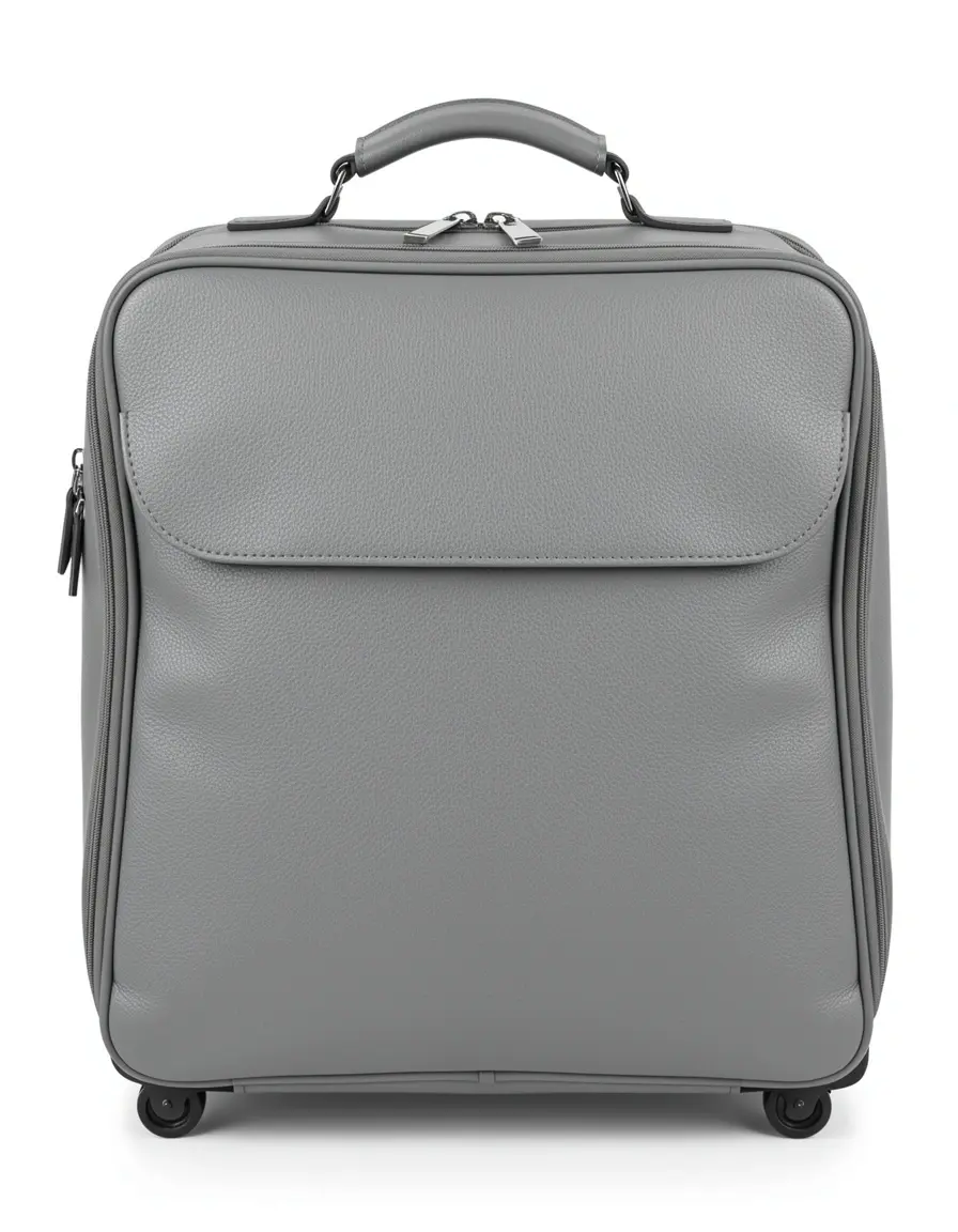 Graue Damenhandtasche aus Leder für Reisen