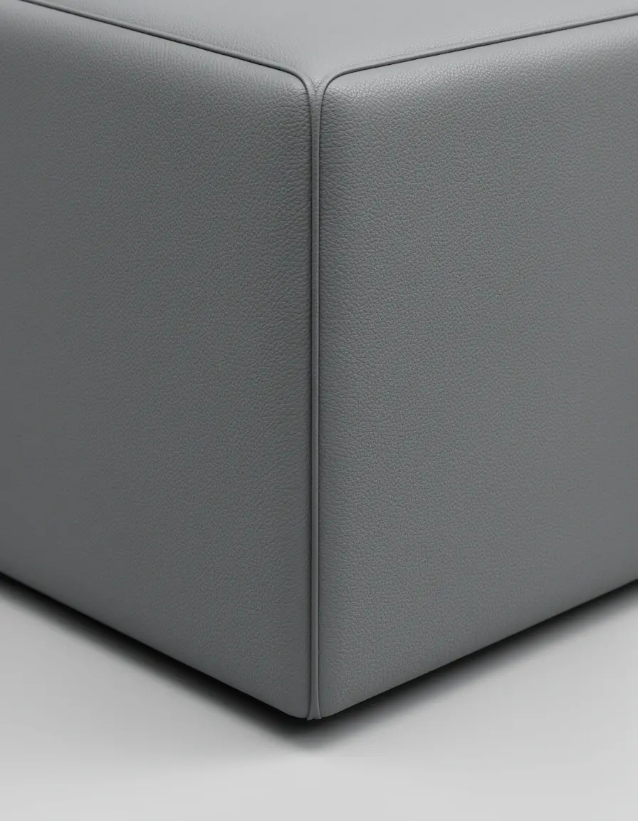 Graues modulares Ledersofa flexibel kombinierbar