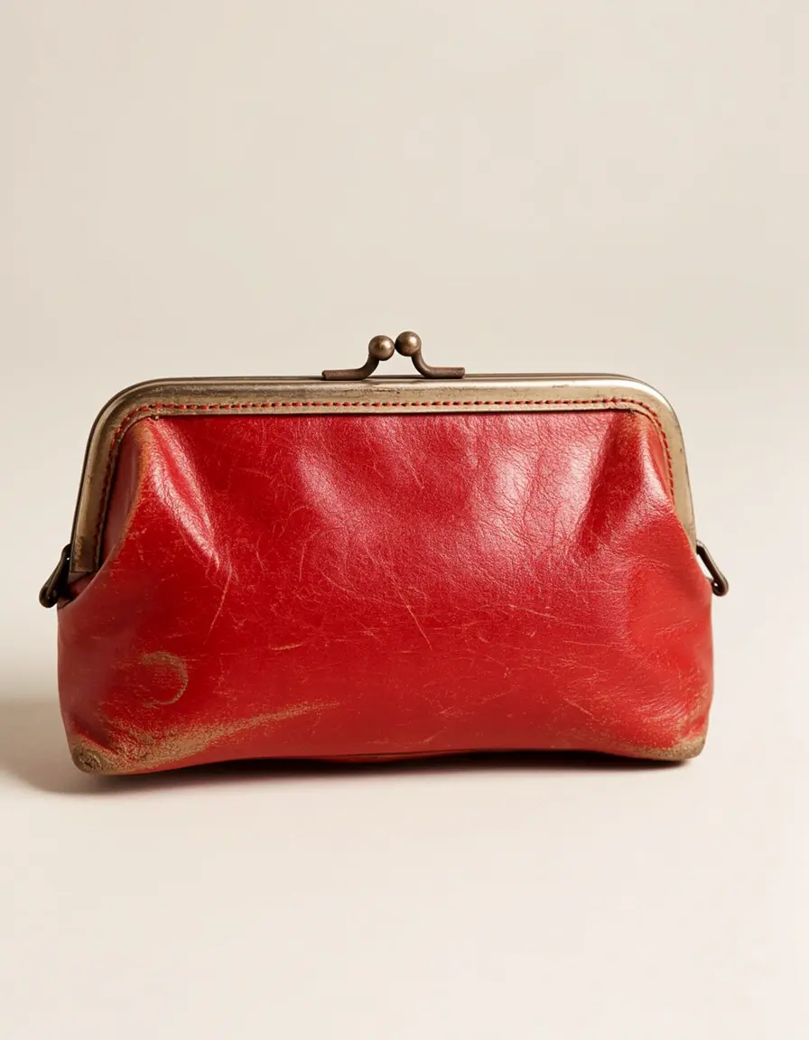Vintage Leder Geldbeutel rot burgunder