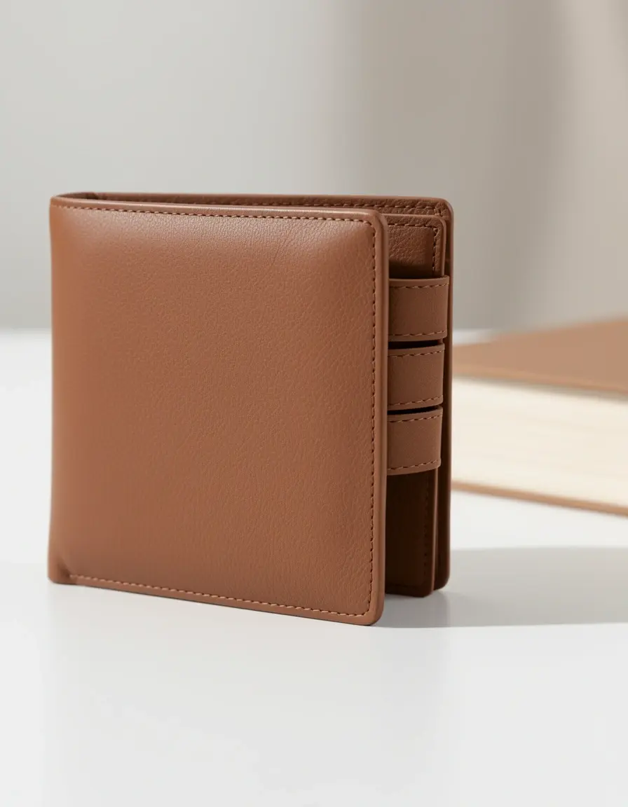 Klassische Bifold Damen Geldbörsen aus Leder braun elegant