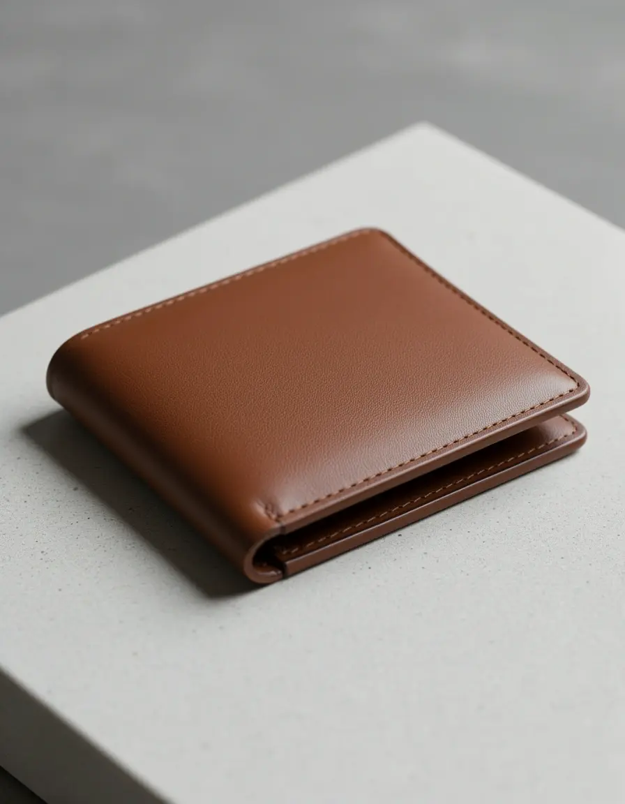 Minimalistische braune Damen Geldbörsen aus Leder hochwertig