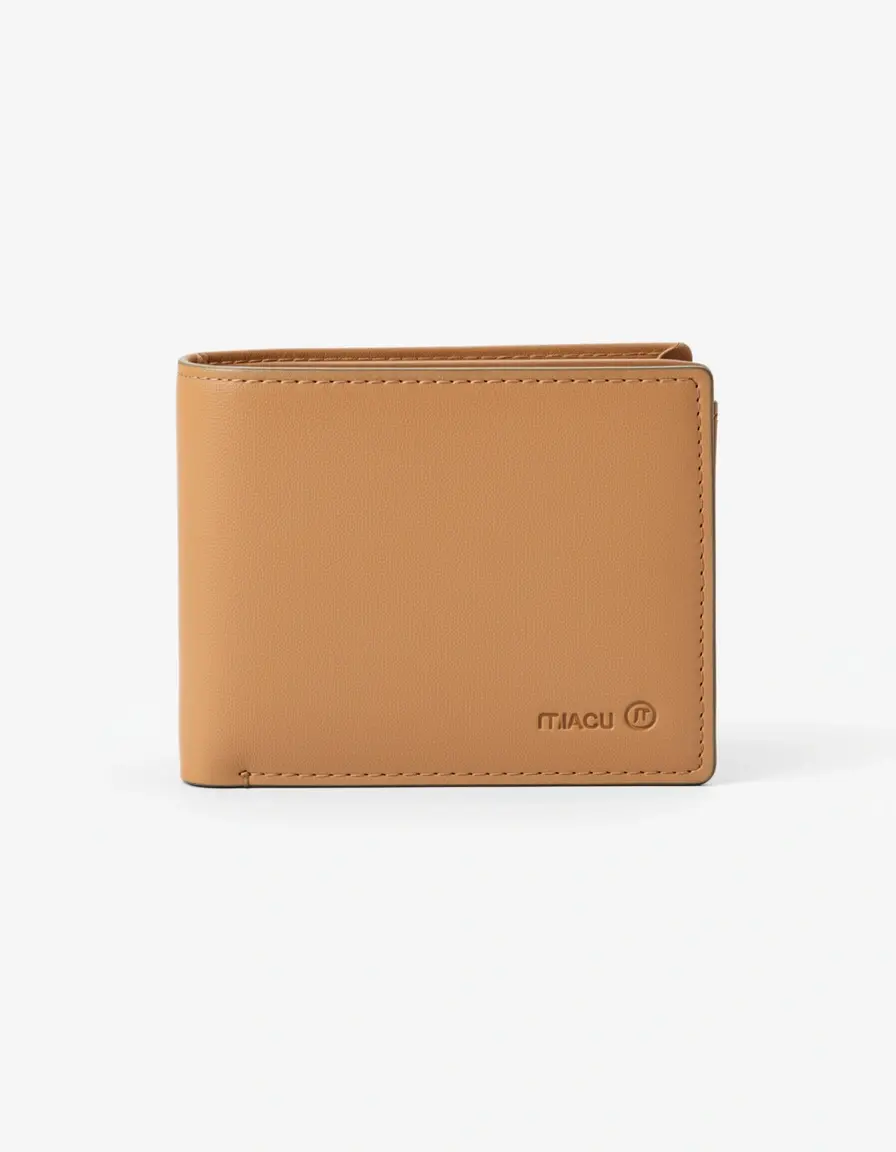 Flaches Slim Wallet für Herren aus hellem Leder