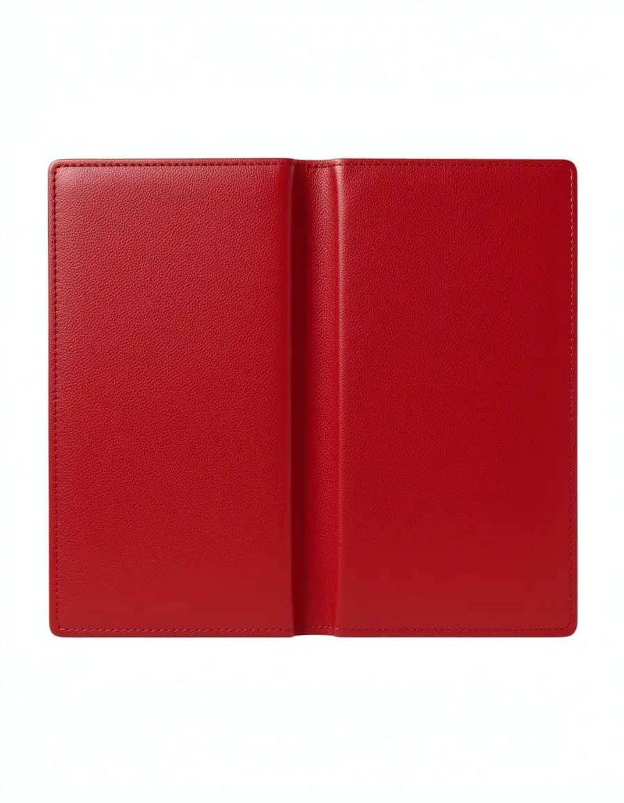Rotes Trifold Lederportemonnaie mit viel Stauraum