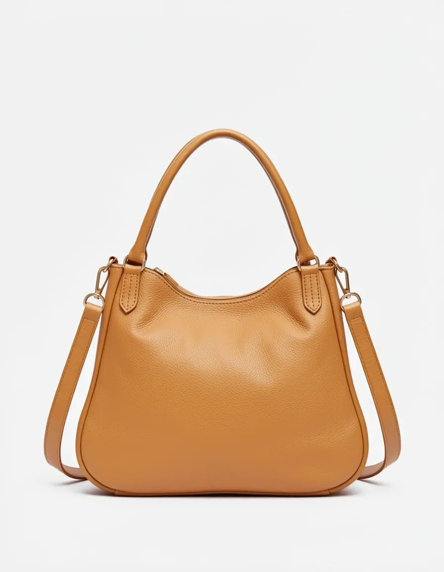 Lässige hellbraune Lederhandtasche für den täglichen Gebrauch